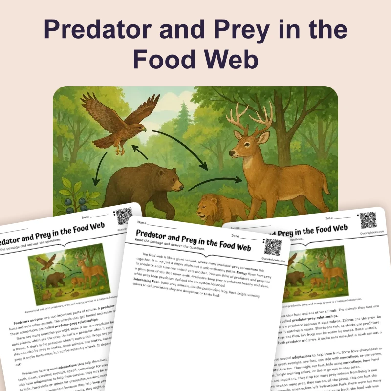 Predator and Prey in the Food Web — science — reading comprehension for Grade 6, page 1 of 4