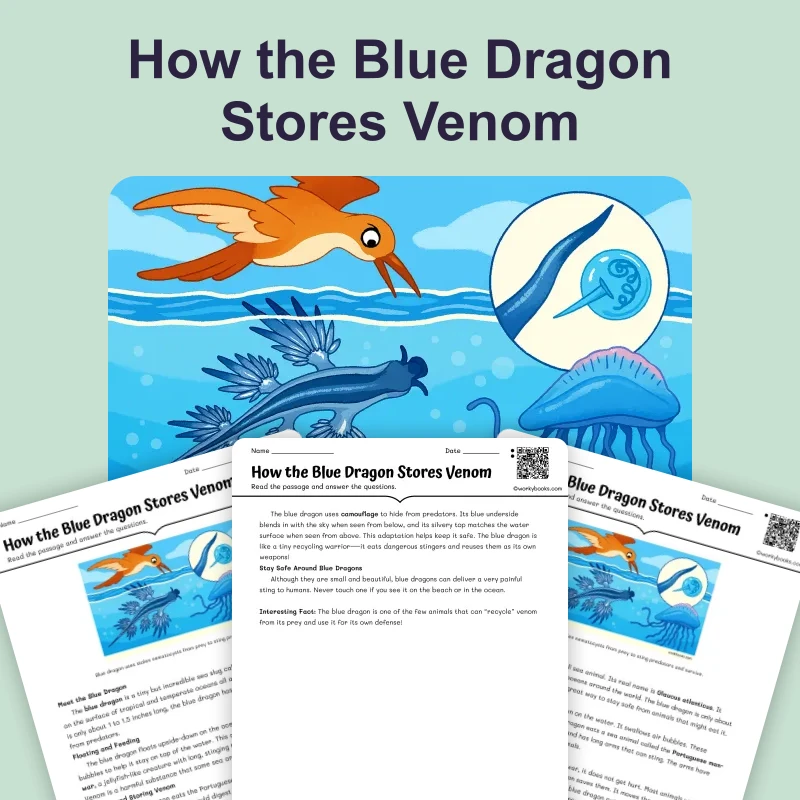 How the Blue Dragon Stores Venom — science — reading comprehension for Grade 6, page 1 of 4