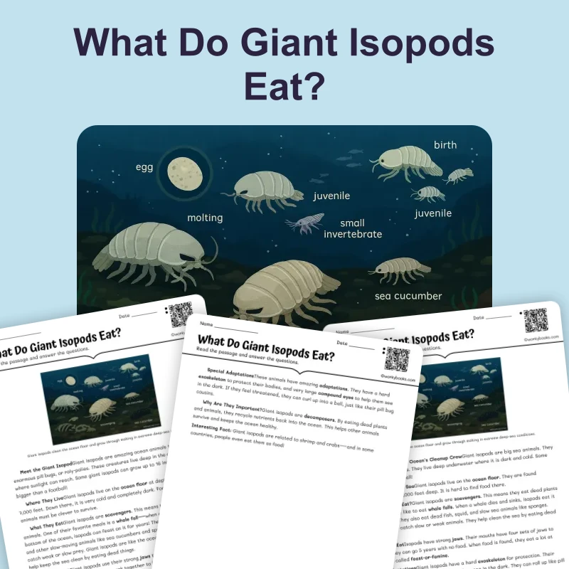 What Do Giant Isopod Eat — science — reading comprehension for Grade 6, page 1 of 4
