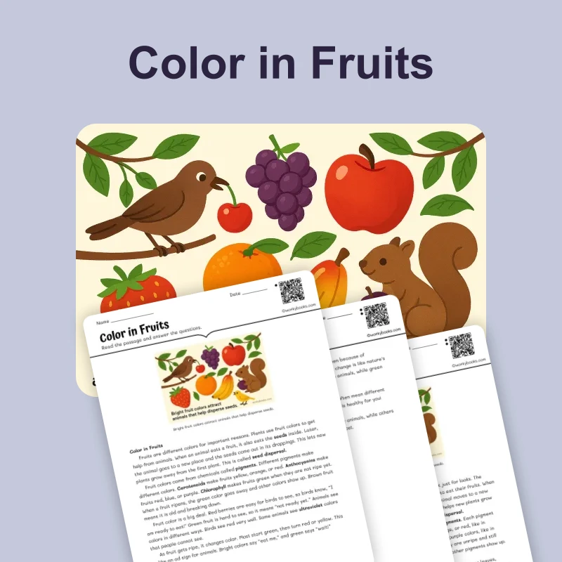 Color in Fruits — science — reading comprehension for Grade 6, page 1 of 4