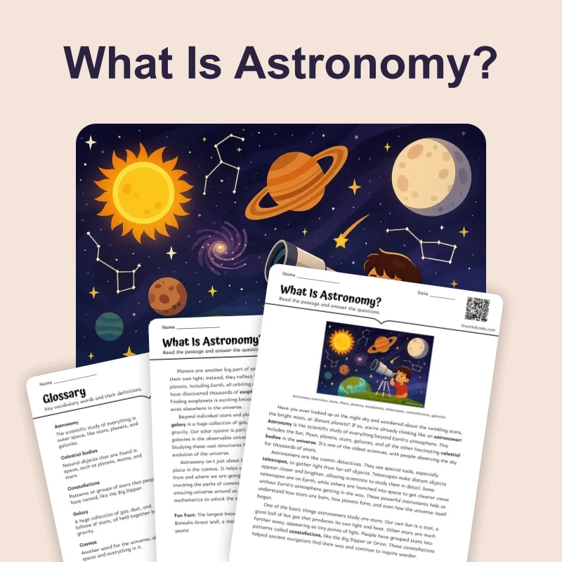 What Is Astronomy? — science — reading comprehension for Grade 6, page 1 of 4