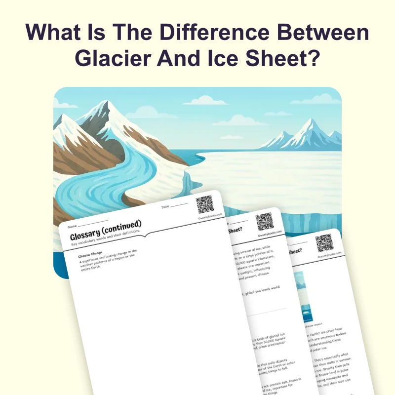 What Is The Difference Between Glacier And Ice Sheet? — science — reading comprehension for Grade 6, page 1 of 4