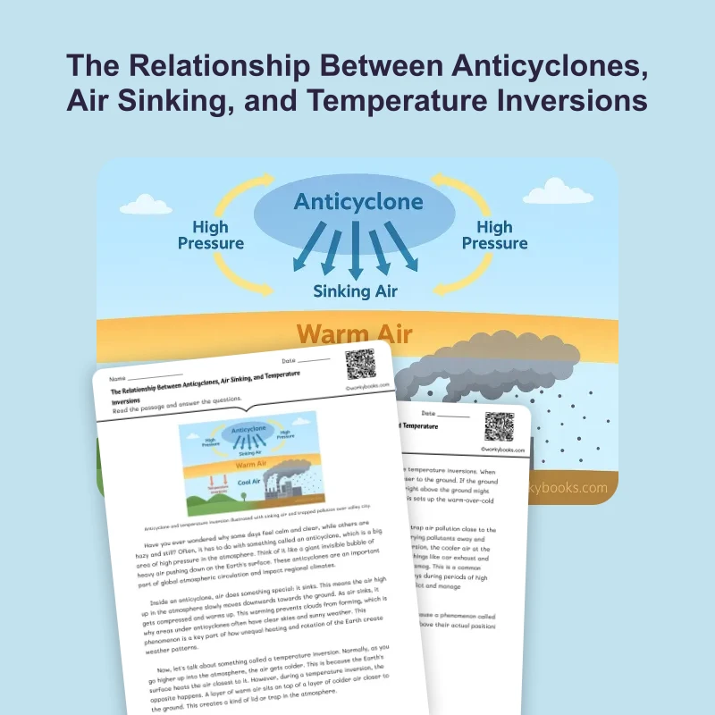The Relationship Between Anticyclones, Air Sinking, and Temperature Inversions — science — reading comprehension for Grade 6, page 1 of 4