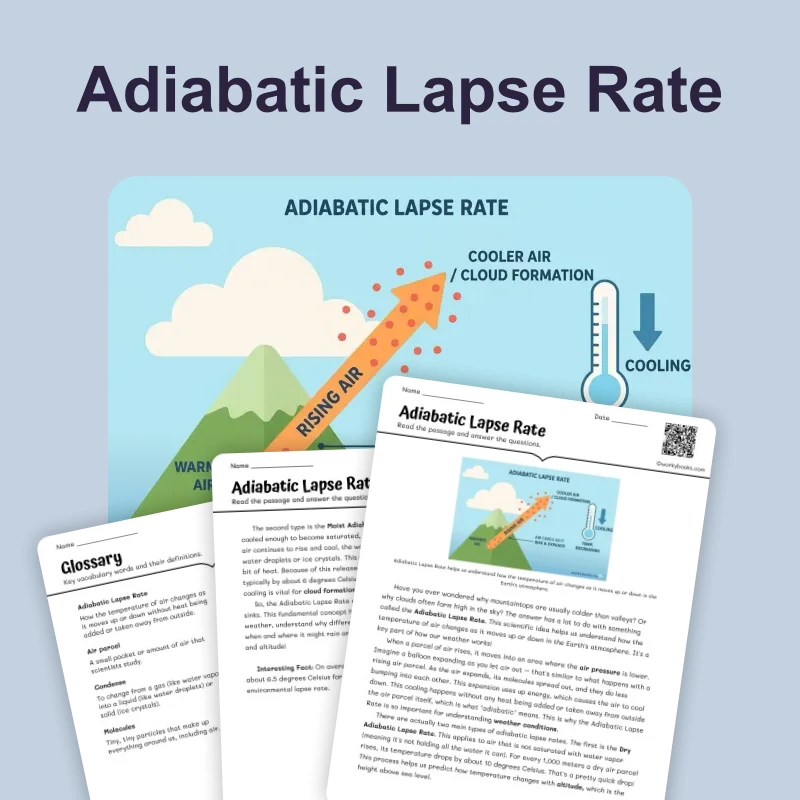 Adiabatic Lapse Rate — science — reading comprehension for Grade 6, page 1 of 4