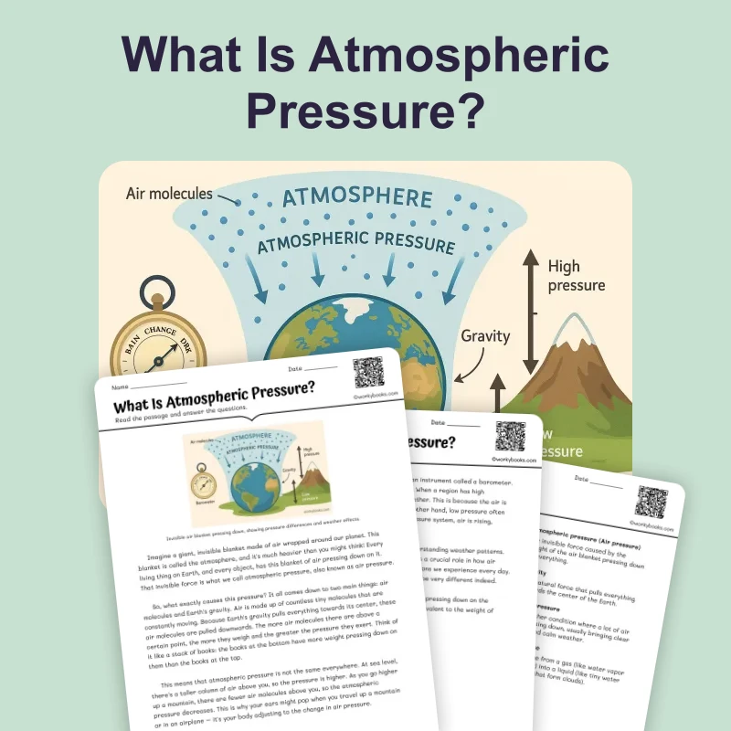 What Is Atmospheric Pressure — science — reading comprehension for Grade 6, page 1 of 4