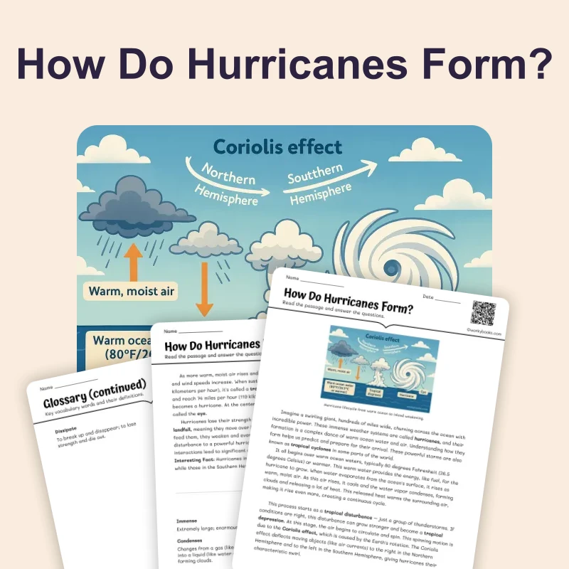How Do Hurricanes Form — science — reading comprehension for Grade 6, page 1 of 4