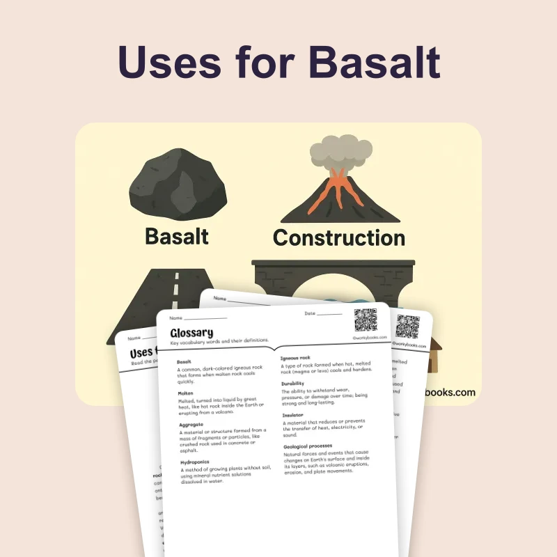What is Basalt Used For — science — reading comprehension for Grade 6, page 1 of 4