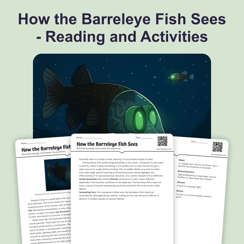 How the Barreleye Fish Sees — science — reading comprehension for Grade 6, page 1 of 4