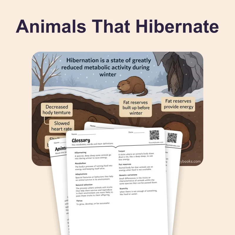 Animals That Hibernate — science — reading comprehension for Grade 6, page 1 of 4
