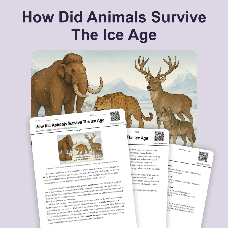 How Did Animals Survive The Ice Age — science — reading comprehension for Grade 6, page 1 of 4