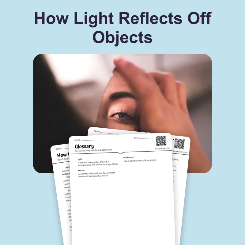 How Light Reflects Off Objects — science — reading comprehension for Grade 3, Grade 4, Grade 5, page 1 of 4