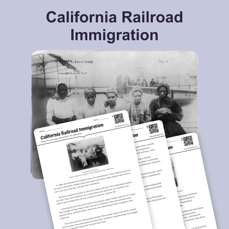 New Immigrants and New Jobs — reading — reading comprehension for Grade 3, Grade 4, Grade 5, page 1 of 4