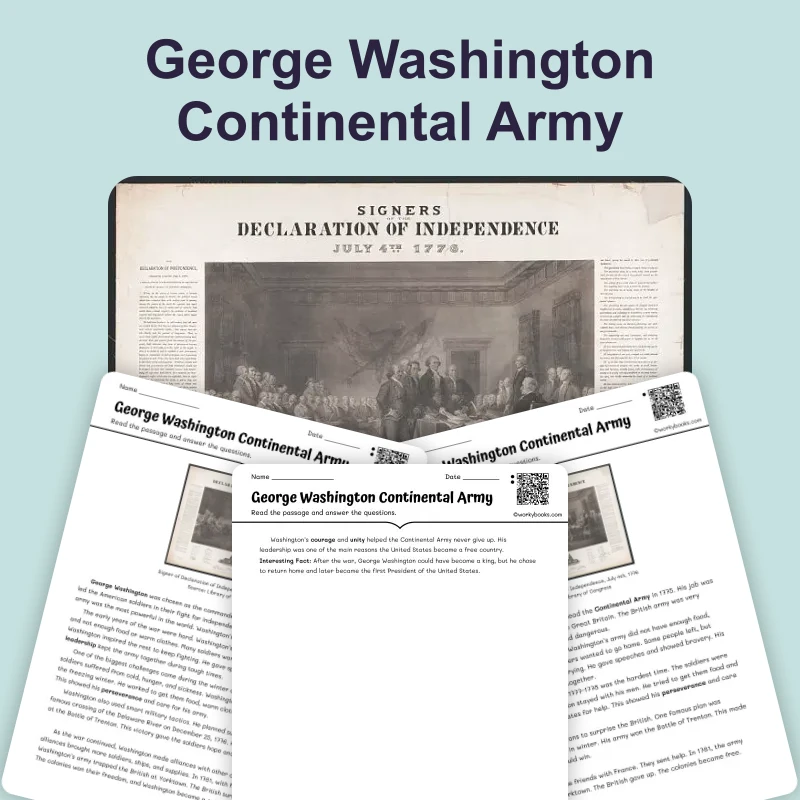 The Declaration of Independence and Thomas Jefferson — reading — reading comprehension for Grade 3, Grade 4, Grade 5, page 1 of 4