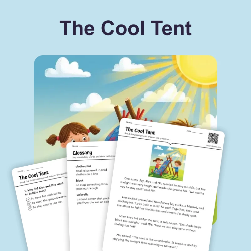 Building Shade Structures — ela — reading comprehension for Grade K, Grade 1, Grade 2, page 1 of 4