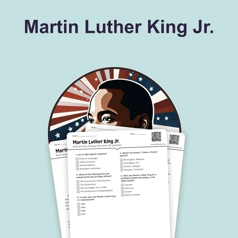 Heroes for Freedom: Martin Luther King Jr — ela — reading comprehension for Grade 4, Grade 5, page 1 of 4