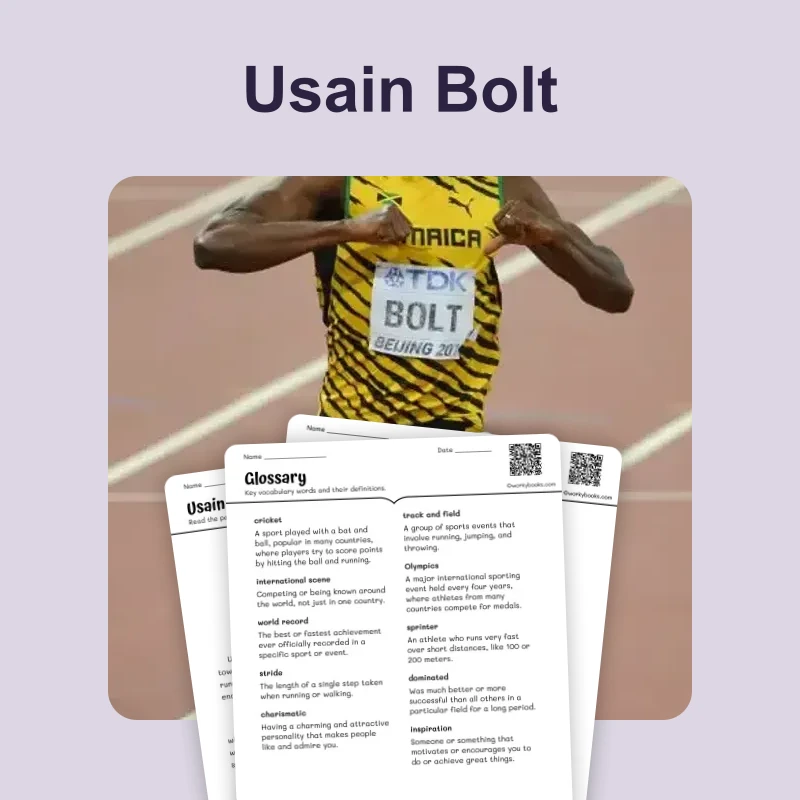 Sports: Usain Bolt — ela — reading comprehension for Grade 4, Grade 5, page 1 of 4
