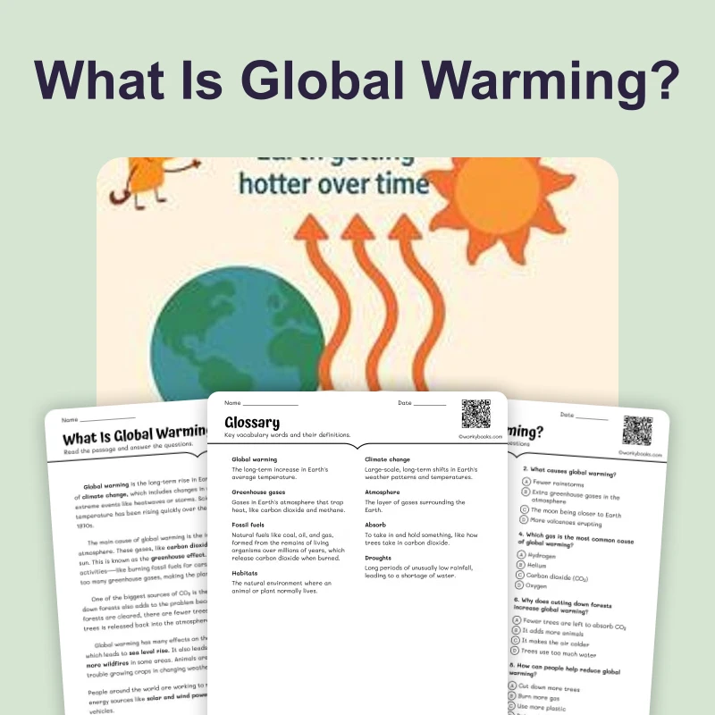 What Is Global Warming? — ela — reading comprehension for Grade 5, Grade 6, Grade 7, Grade 8, page 1 of 4