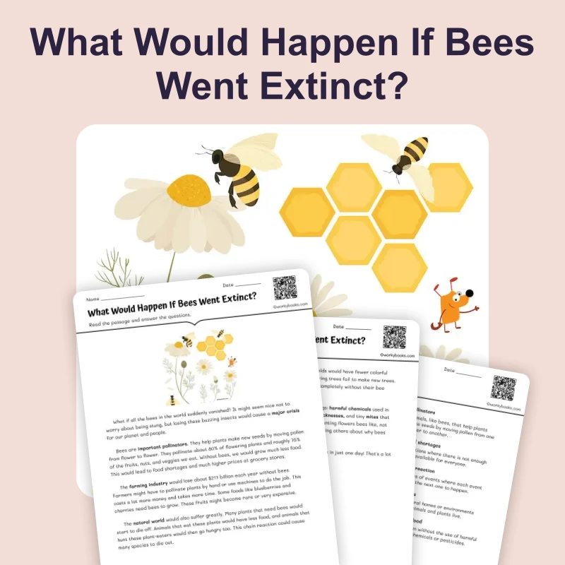 What Would Happen If Bees Went Extinct? — ela — reading comprehension for Grade 5, Grade 6, Grade 7, Grade 8, page 1 of 4