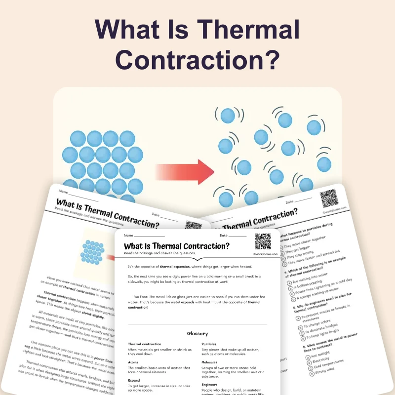 What Is Thermal Contraction — ela — reading comprehension for Grade 5, Grade 6, Grade 7, Grade 8, page 1 of 4