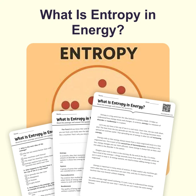 What Is Entropy in Energy — ela — reading comprehension for Grade 5, Grade 6, Grade 7, Grade 8, page 1 of 4