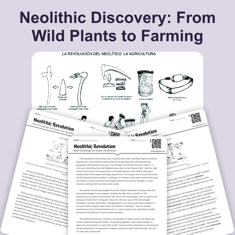 What Was the Neolithic Revolution — reading — reading comprehension for Grade 6, Grade 7, Grade 8, page 1 of 4
