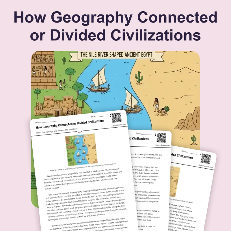Legacy of Ancient Civilizations — reading — reading comprehension for Grade 5, Grade 6, Grade 7, Grade 8, page 1 of 4