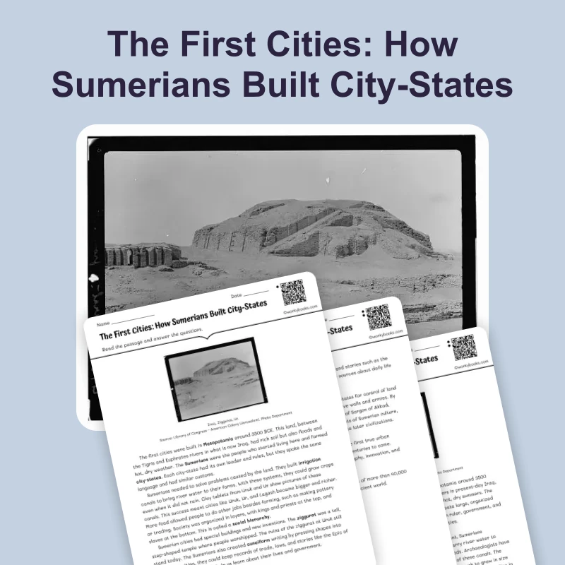 Sumerian City-States — reading — reading comprehension for Grade 5, Grade 6, Grade 7, Grade 8, page 1 of 4
