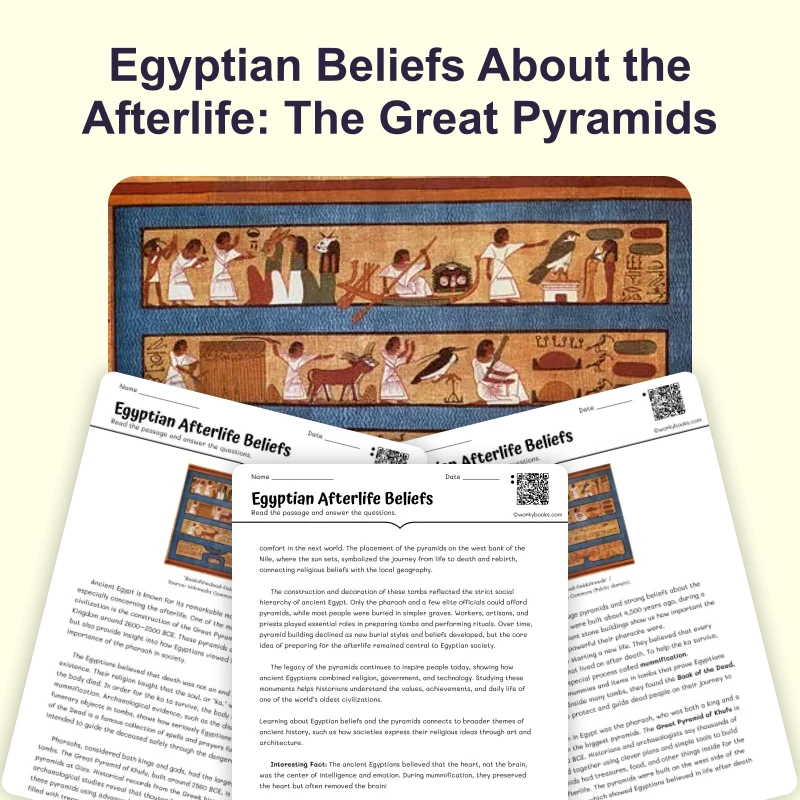 Ancient Egyptian Afterlife — reading — reading comprehension for Grade 5, Grade 6, Grade 7, Grade 8, page 1 of 4