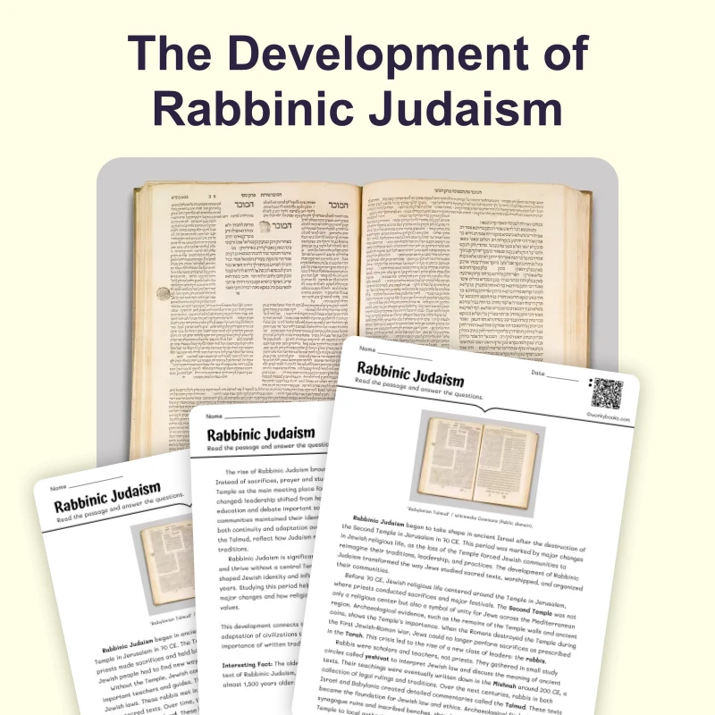 Survival of Judaism — reading — reading comprehension for Grade 5, Grade 6, Grade 7, Grade 8, page 1 of 4