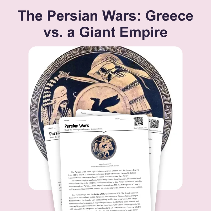 Persian Wars — reading — reading comprehension for Grade 5, Grade 6, Grade 7, Grade 8, page 1 of 4