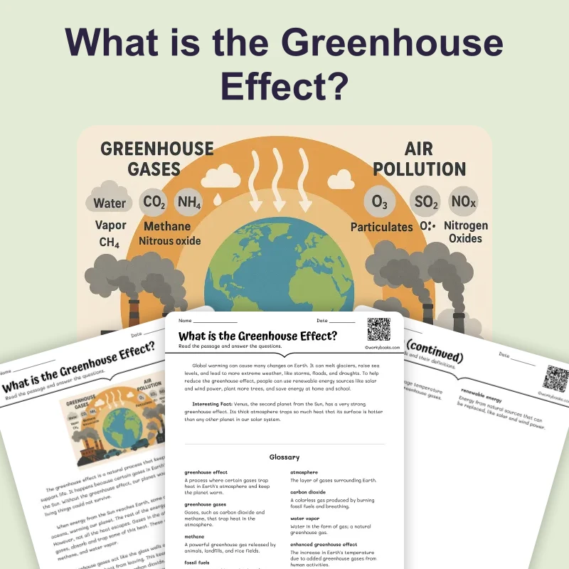 Understanding Greenhouse Effect? — science — reading comprehension for Grade 6, Grade 7, Grade 8, page 1 of 4