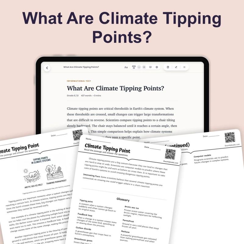 What Are Tipping Points in Climate Systems? — science — reading comprehension for Grade 6, Grade 7, Grade 8, page 1 of 4