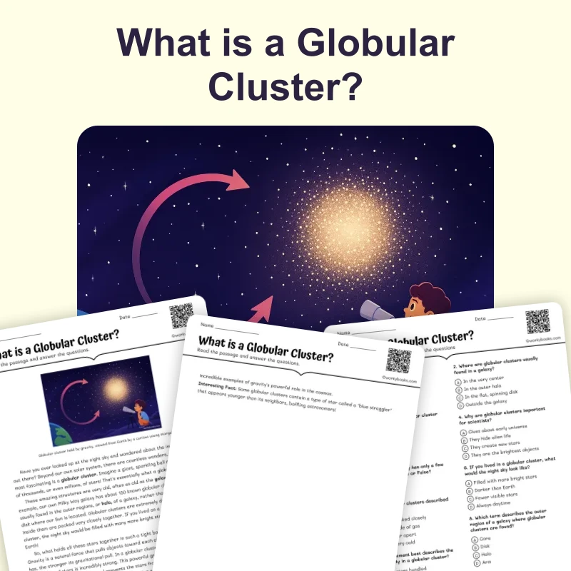 What is a Globular Cluster? — science — reading comprehension for Grade 6, page 1 of 4