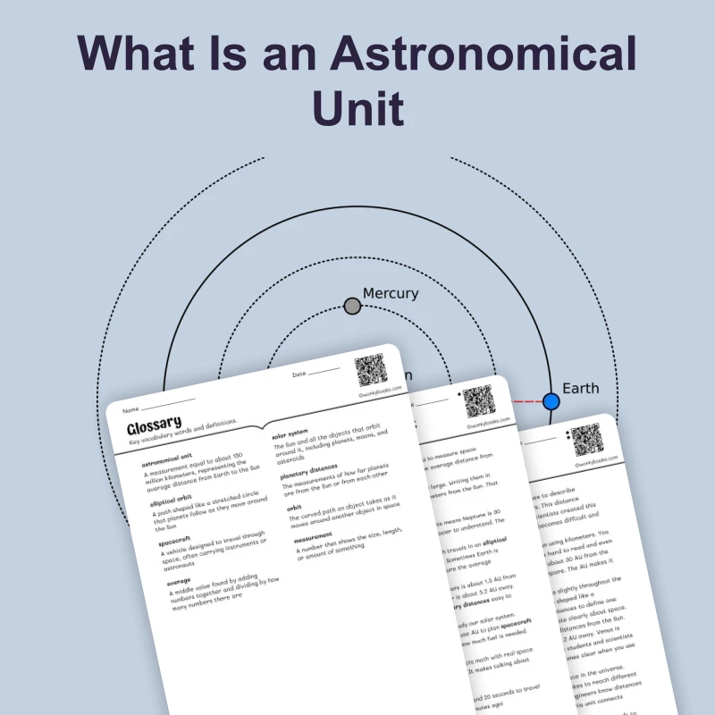 What Is an Astronomical Unit — science — reading comprehension for Grade 5, Grade 6, Grade 7, Grade 8, page 1 of 4