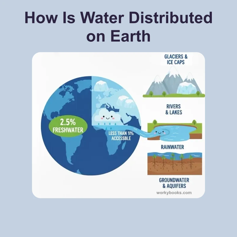 How Is Water Distributed on Earth — science — reading comprehension for Grade 5, Grade 6, Grade 7, Grade 8, page 1 of 1