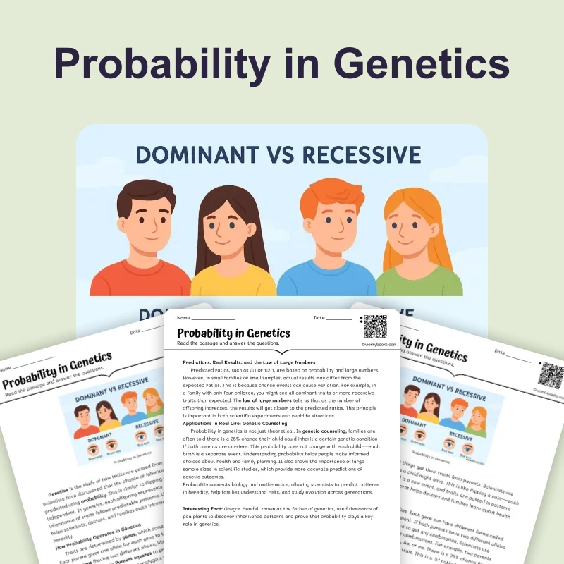 How Does Probability Predict Traits — science — reading comprehension for Grade 5, Grade 6, Grade 7, Grade 8, page 1 of 4