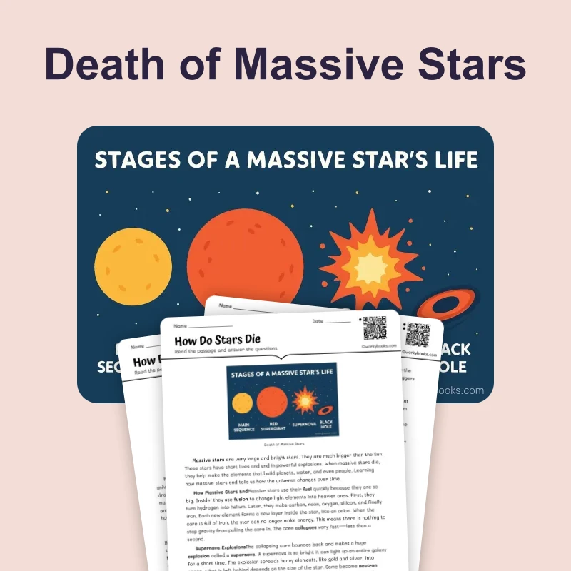 How Do Stars Die — science — reading comprehension for Grade 5, Grade 6, Grade 7, Grade 8, page 1 of 4