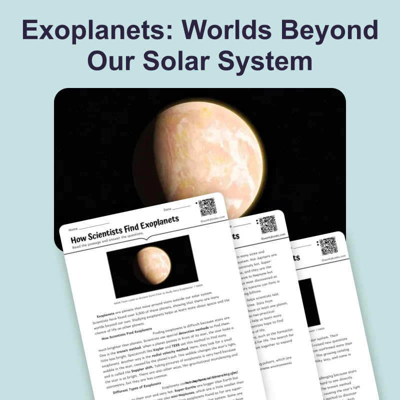 How Scientists Find Exoplanets — science — reading comprehension for Grade 5, Grade 6, Grade 7, Grade 8, page 1 of 4