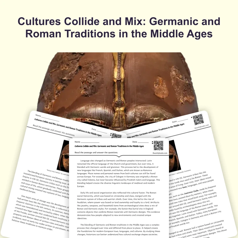 Cultures Collide and Mix — reading — reading comprehension for Grade 5, Grade 6, Grade 7, Grade 8, page 1 of 4
