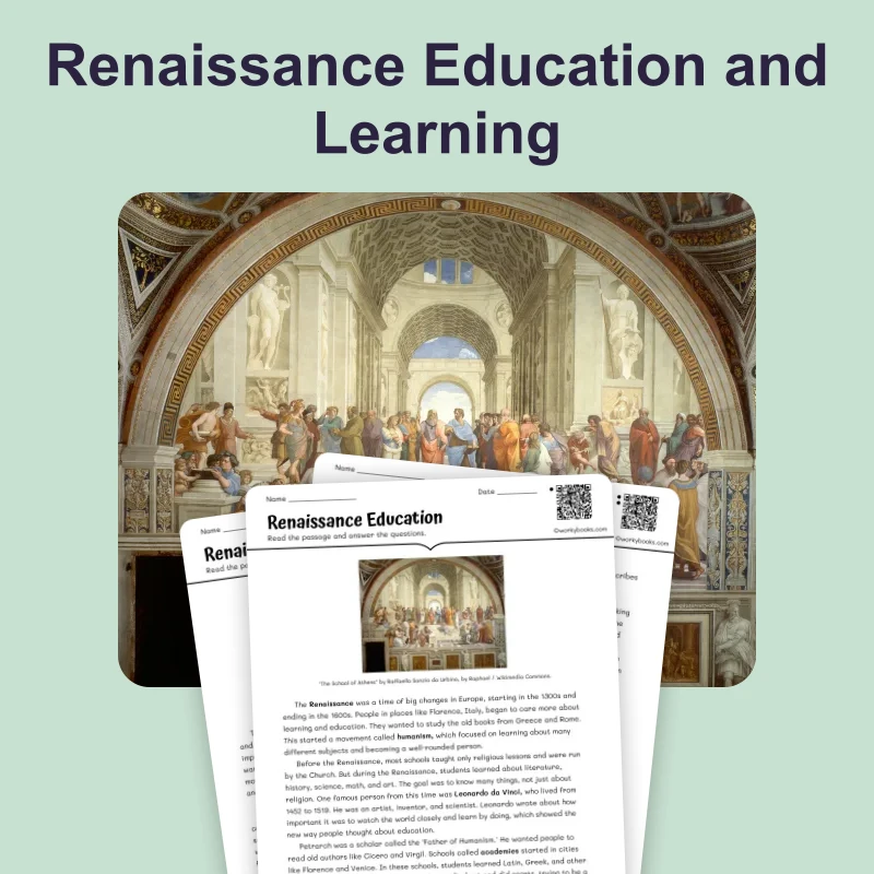 Renaissance Education — reading — reading comprehension for Grade 5, Grade 6, Grade 7, Grade 8, page 1 of 4