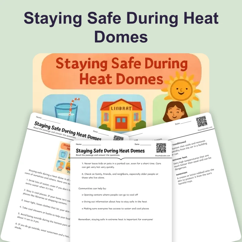 Staying Safe During Heat Domes — ela — reading comprehension for Grade 4, Grade 5, page 1 of 4