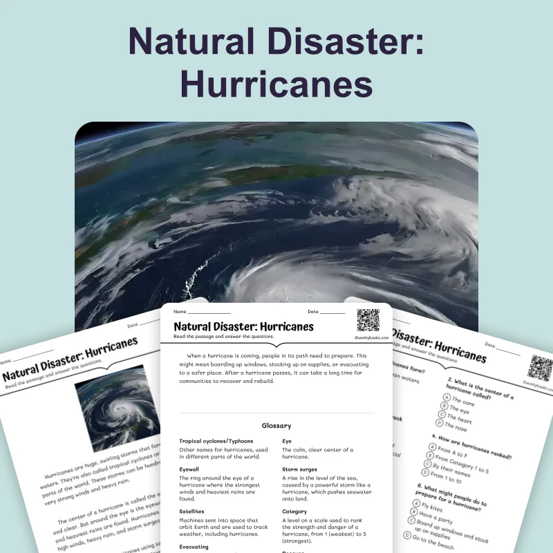 Natural Disaster: Hurricanes — ela — reading comprehension for Grade 4, Grade 5, page 1 of 4