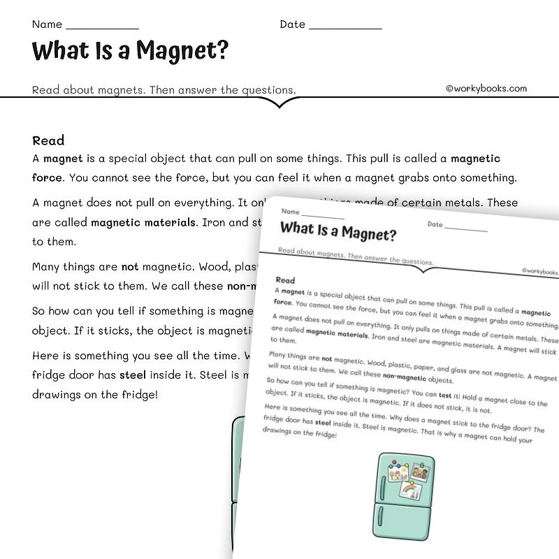 What Is a Magnet? — science worksheet for Grade 3, page 1 of null