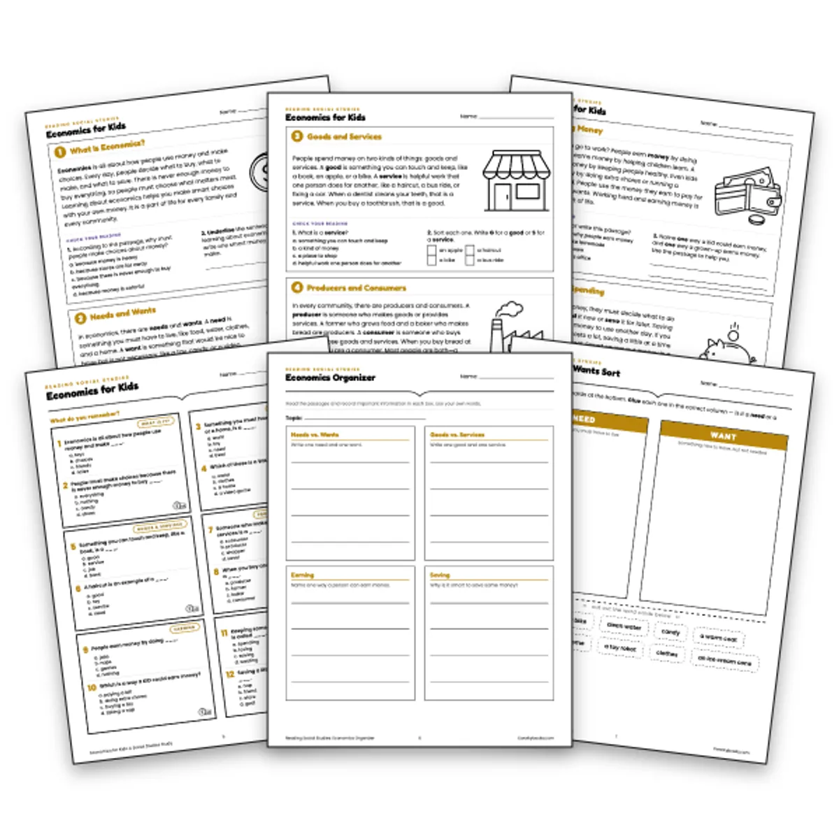 Economics for Kids — ela worksheet for Grade 3, Grade 4, Grade 5, page 1 of null