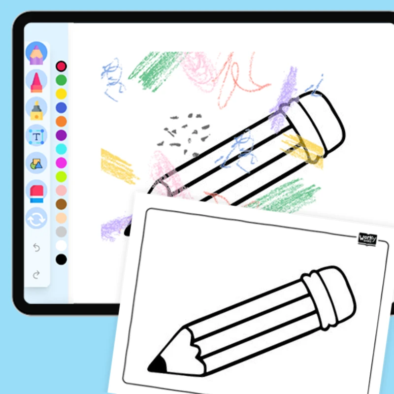 Pencils Coloring Page — coloring-pages coloring page for Grade 1, Grade 2, Grade 3, Grade 4, Grade 5, page 1 of 1
