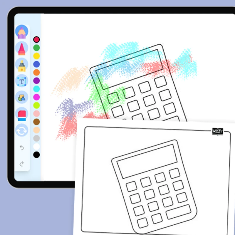 Calculator Coloring Page — coloring-pages coloring page for Grade 1, Grade 2, Grade 3, Grade 4, Grade 5, page 1 of 1