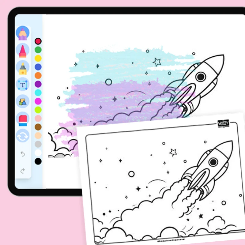 Rocket Coloring Page — coloring-pages coloring page for Grade 1, Grade 2, Grade 3, Grade 4, Grade 5, page 1 of 1
