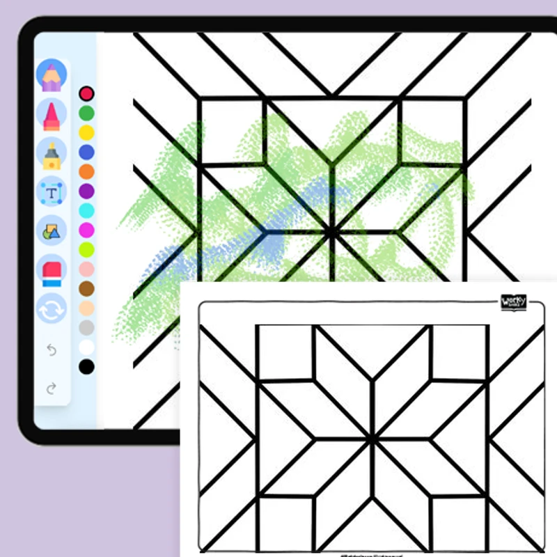 Intersecting Square Pattern — coloring-pages coloring page for Grade 1, Grade 2, Grade 3, Grade 4, Grade 5, page 1 of 1