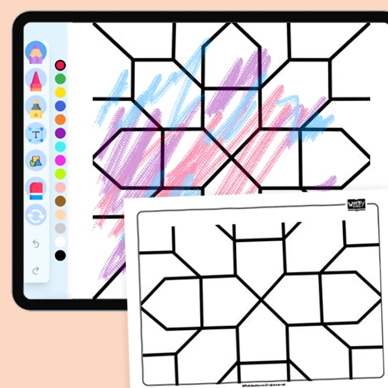 Tiled Square Matrix — coloring-pages coloring page for Grade 1, Grade 2, Grade 3, Grade 4, Grade 5, page 1 of 1