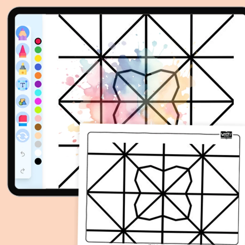 Woven Square Network — coloring-pages coloring page for Grade 1, Grade 2, Grade 3, Grade 4, Grade 5, page 1 of 1